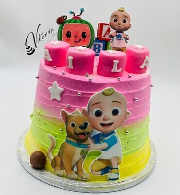 Cocomelon Tall Cake   Fresh Cream boy or girl