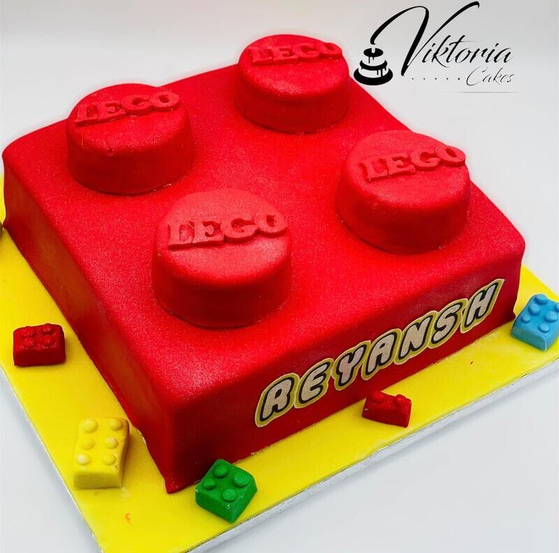 LEGO Theme Cake  Square  Royal Icing eggless sponge