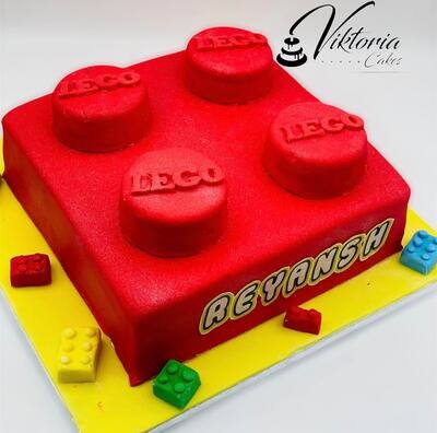 LEGO Theme Cake  Square  Royal Icing eggless sponge