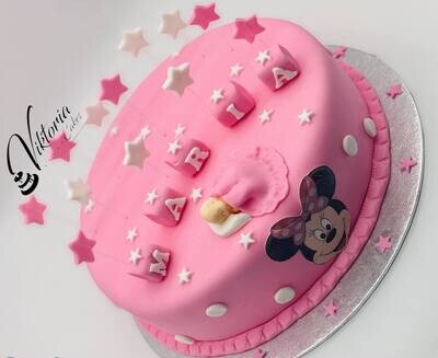 Minnie Mouse Pink,red,white Royal Icing Cake