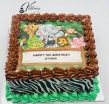 Safari Theme  Cake Egg free sponge   Fresh Cream