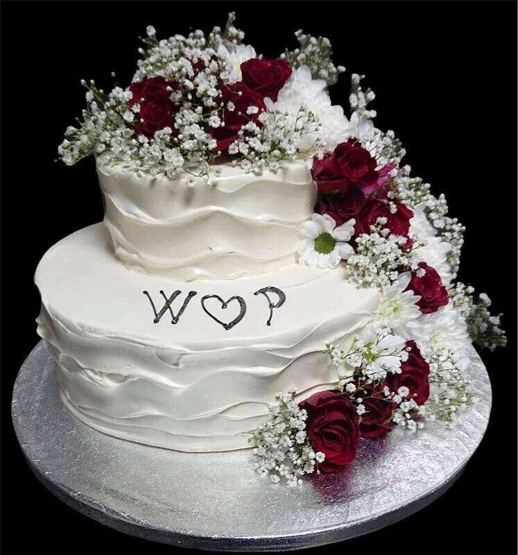 Classic Wedding Cake Fresh Cream Flowers