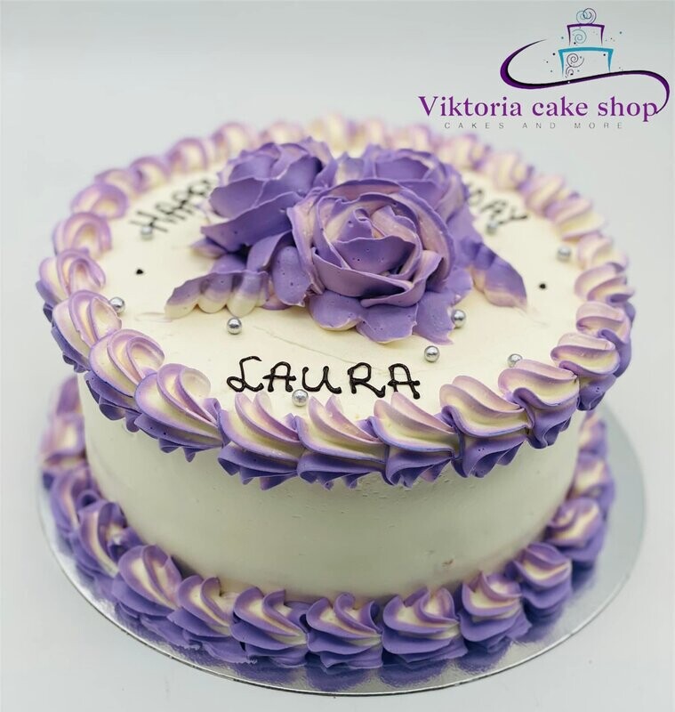 Flowers of  Fresh Cream Cake Purple