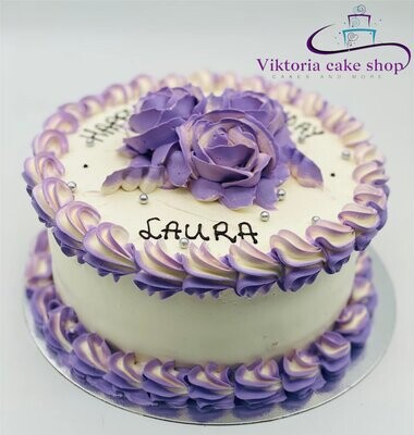 Flowers of Fresh Cream Cake Purple