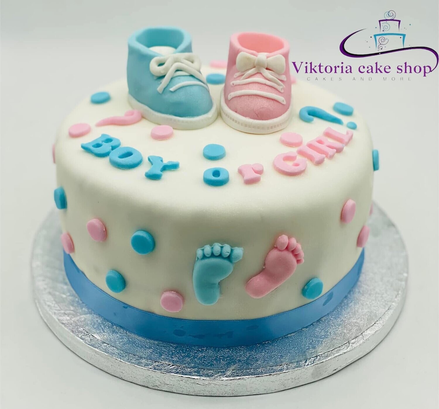 Baby Shower / Gender Reveal 3D Birthday cake Pink or Blue Egg free sponge