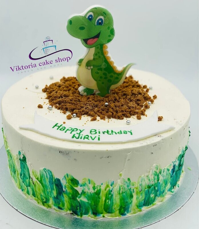 DINOSAUR dino green      Birthday cake   Egg free sponge