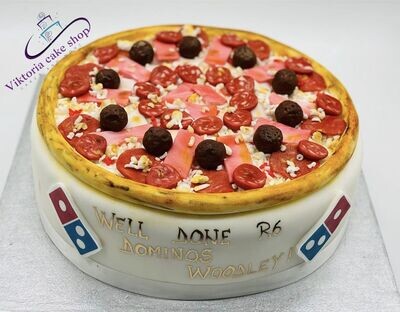 Pizza Cake  Royal Icing Baked Dominos Meatfilder