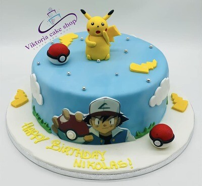 Pikachu Pokemon Dragon Ball Z Royal Icing Cake