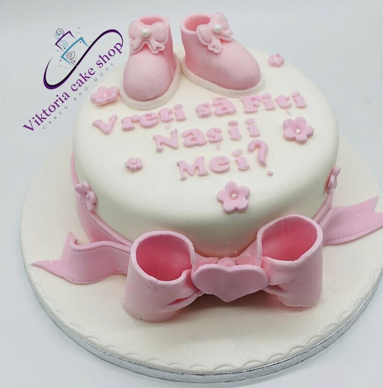 godparents  Pink  Cake Christening Cake   Royal Icing