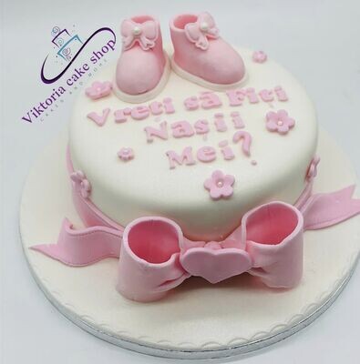 godparents  Pink  Cake Christening Cake   Royal Icing