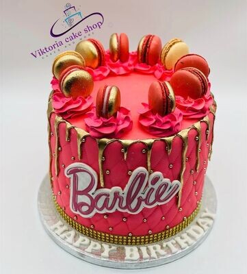 Barbie theme   Birthday cake   Egg free sponge pink decor