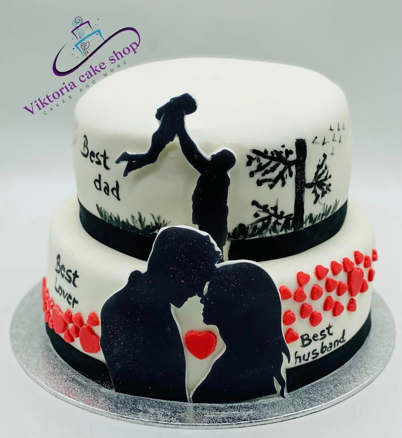 Love ,Family , Care cake egg less Fondant