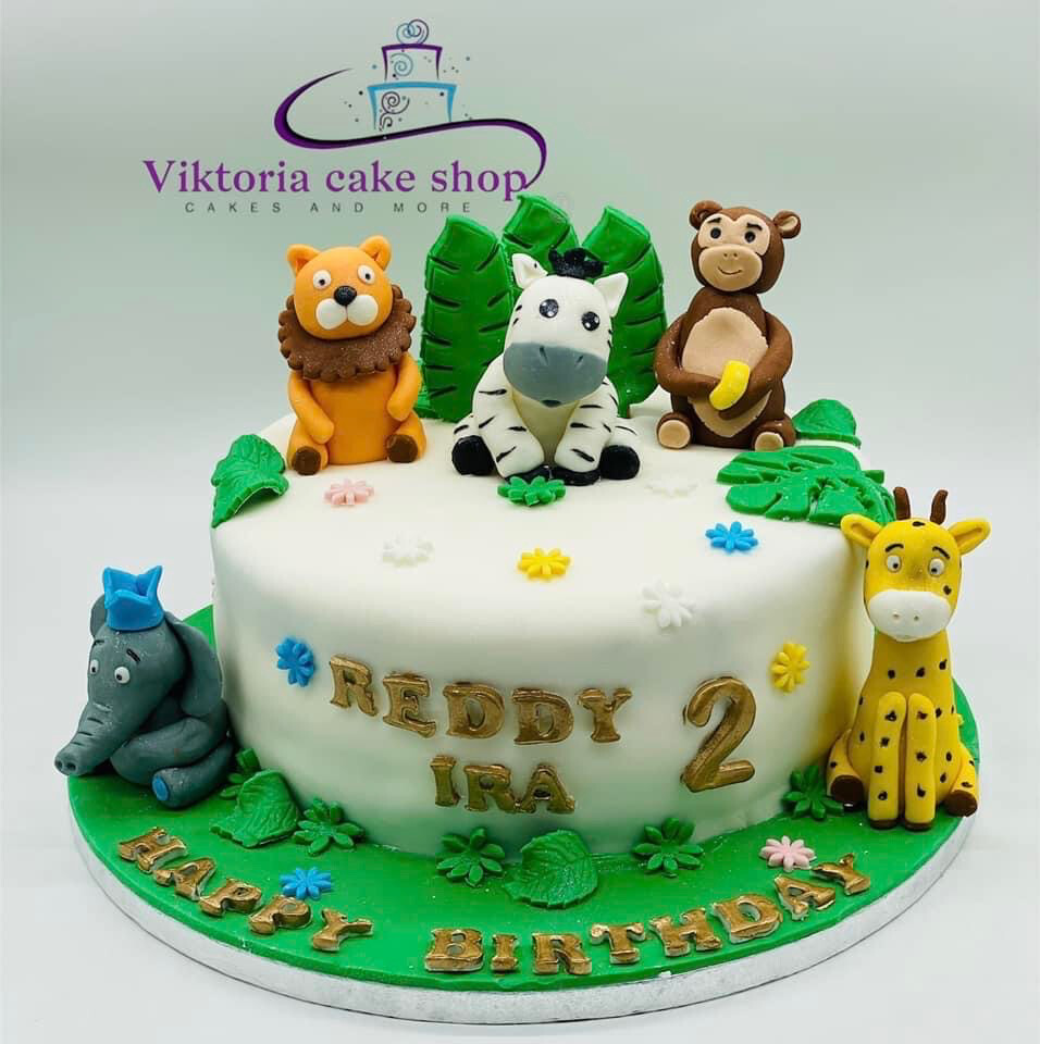 Safari Theme Royal Icing Cake
