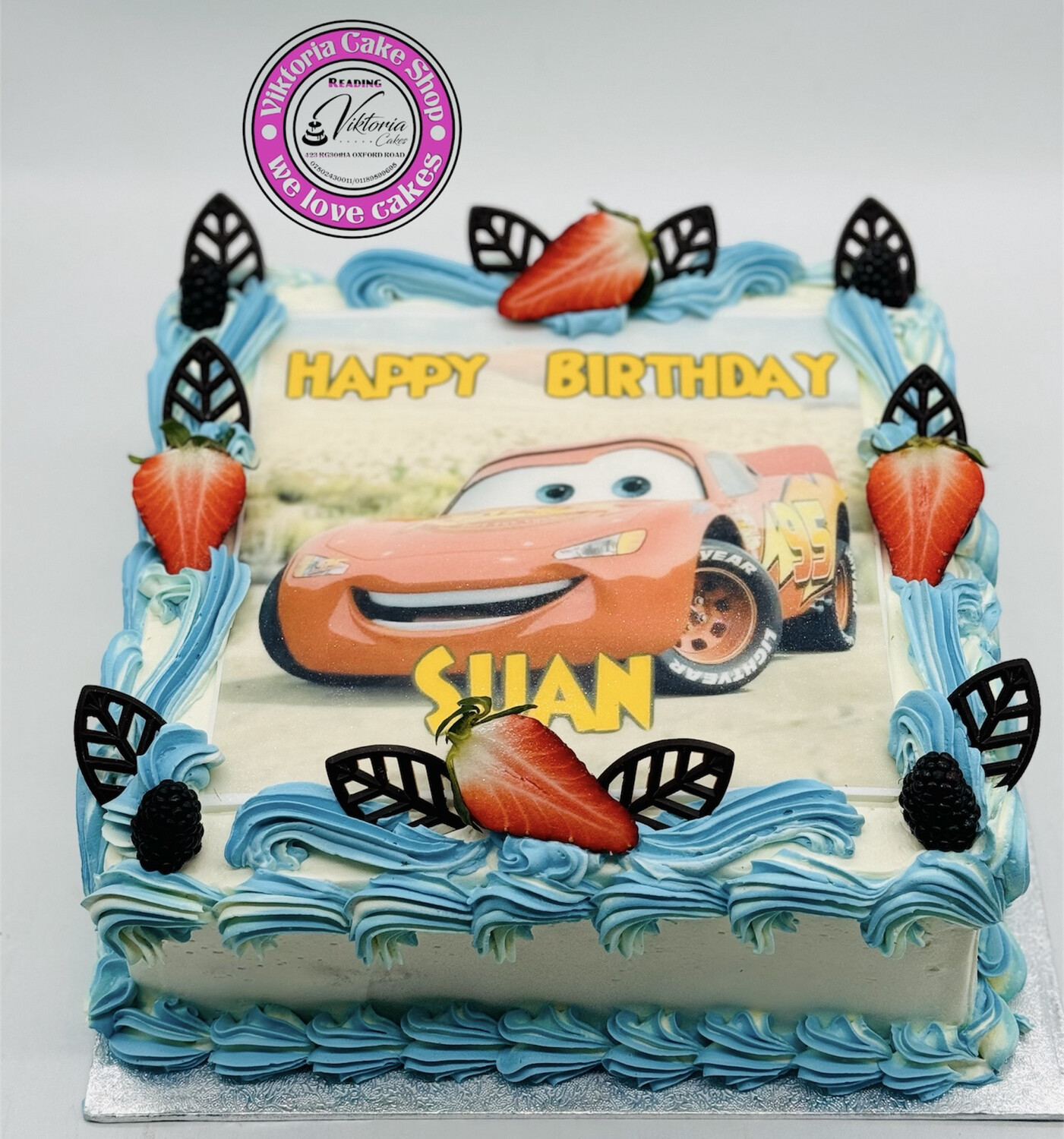 Fresh Cream Cake  Square Cars  McQueen Disney