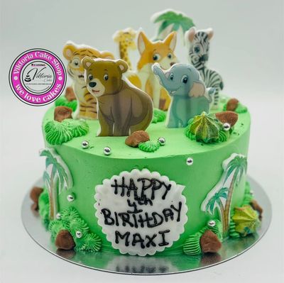 Fresh Cream Cake  theme  Animals Cakes  Safari Animals