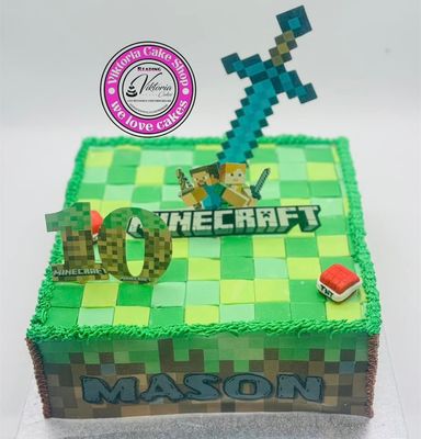 Minecraft cake Fondant cover Eggless