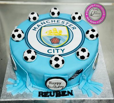 Manchester City Cake Blue Icing