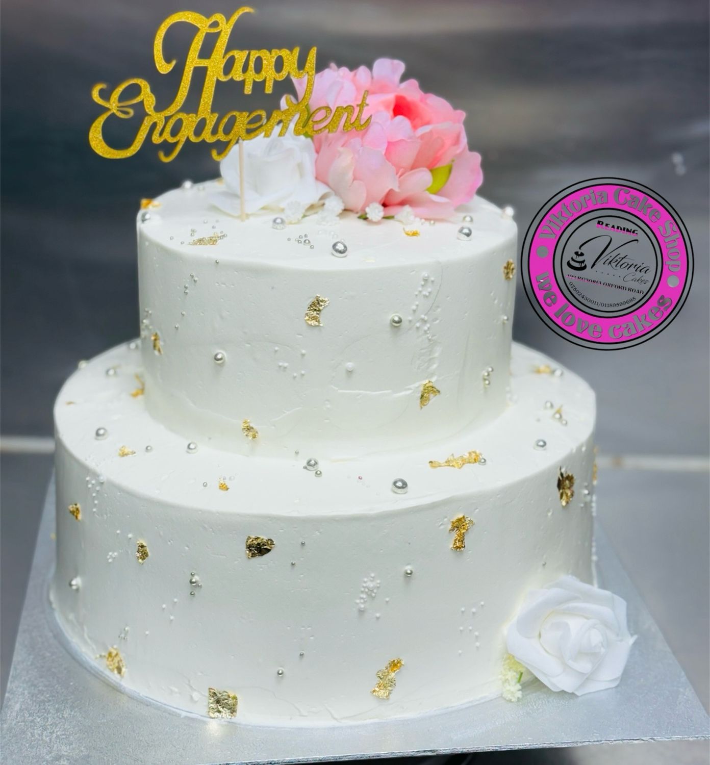 Classic Engagement Cake Fresh Cream