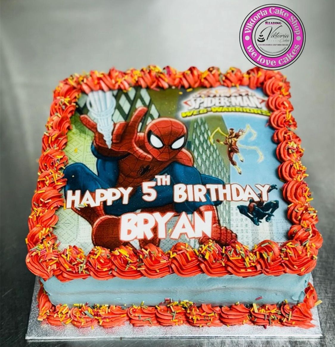 Spider-Man Cake Square Fresh Cream