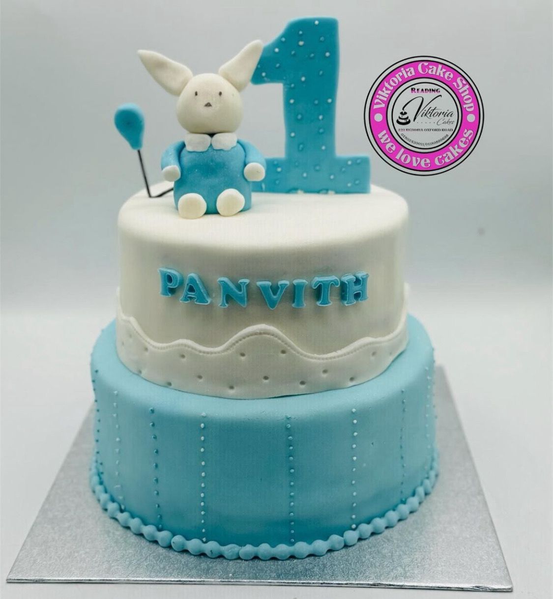 Bunny Rabbit theme  Royal Icing  Cake Pink and White