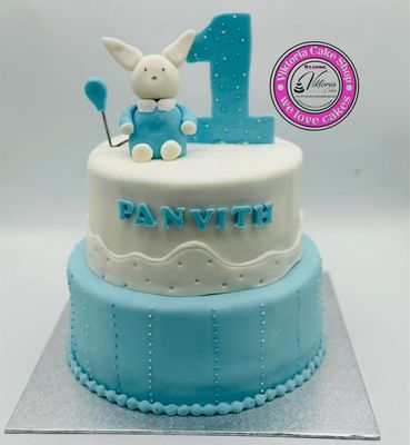 Bunny Rabbit theme  Royal Icing  Cake Pink and White
