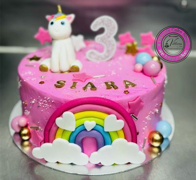 Unicorn Cake Decoration Pink