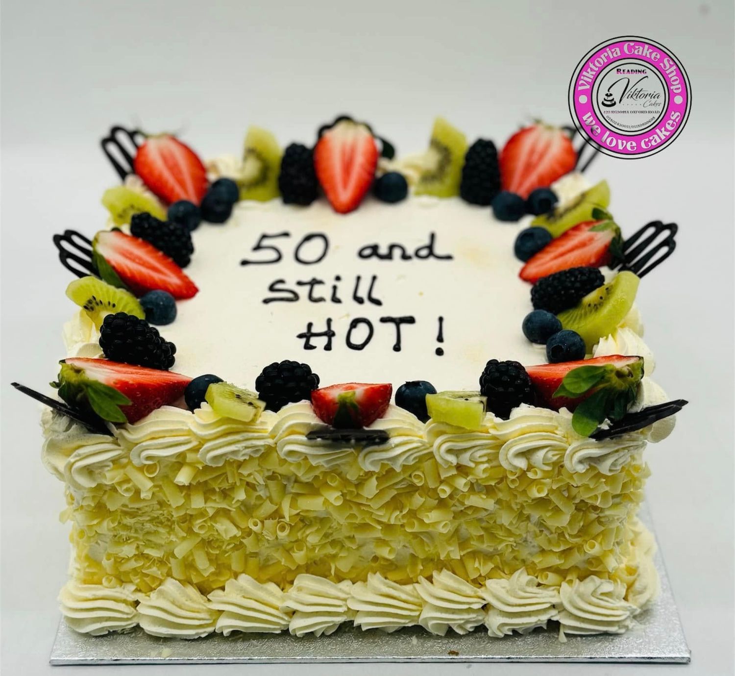 Fruity  Celebration fresh cream cake square