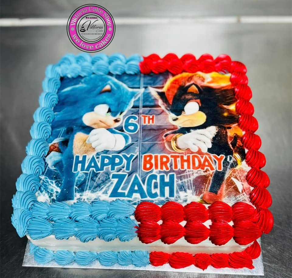 Sonic Showdown Birthday Cake Square