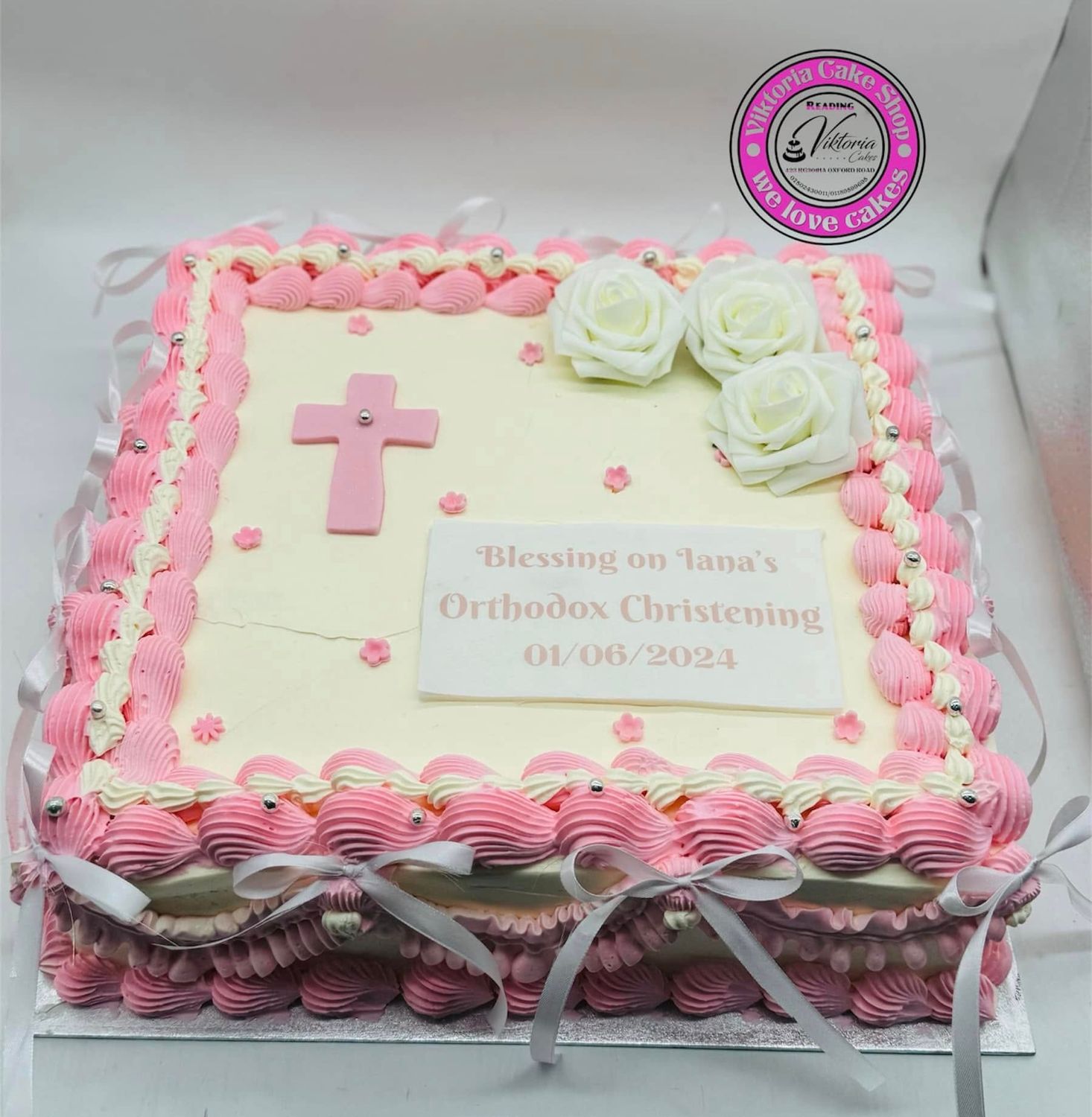 Heavenly Blessings  Christening Cake Square