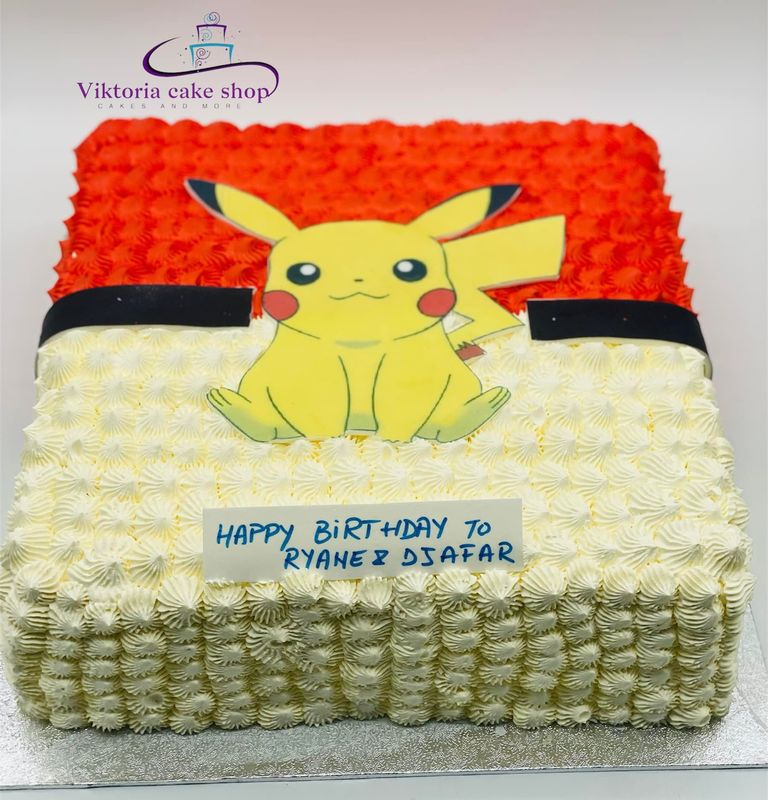 Pikachu Cake  Pokemon  square fresh cream