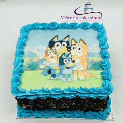 Bluey Celebration Cake   square fresh cream