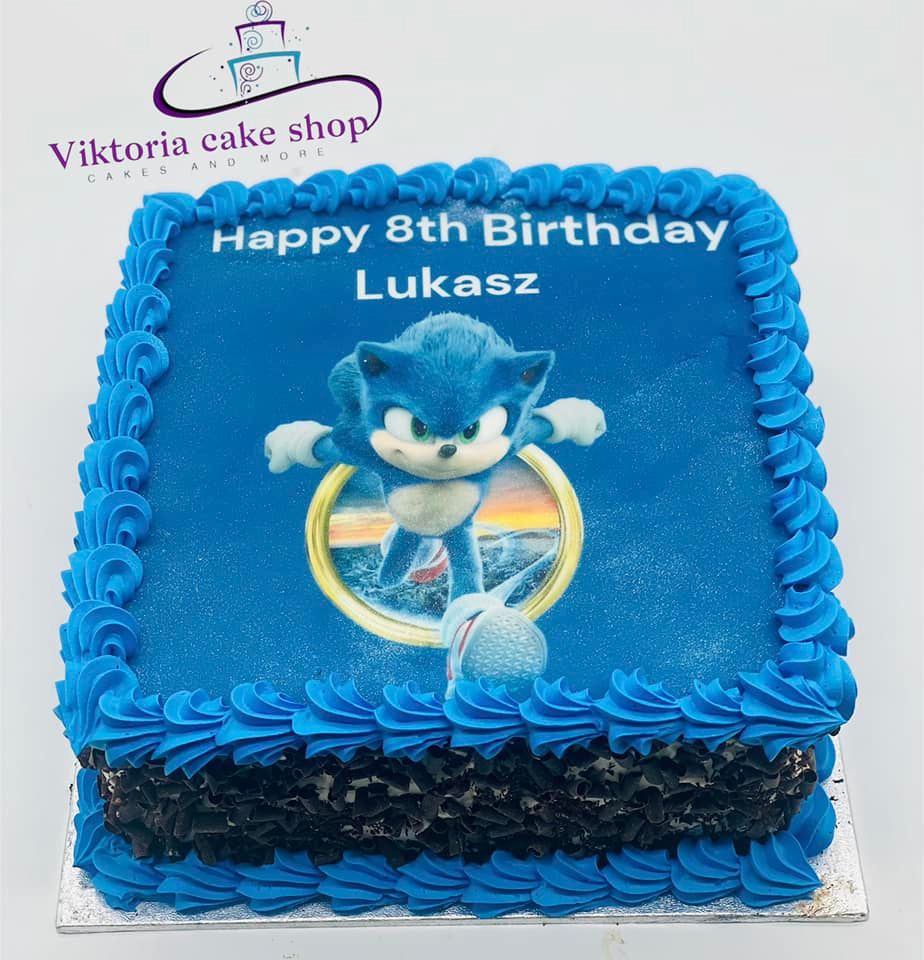 Sonic  Birthday Cake Square