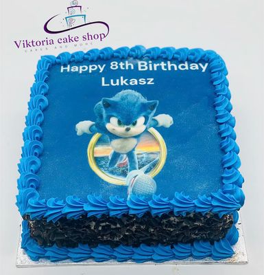 Sonic  Birthday Cake Square