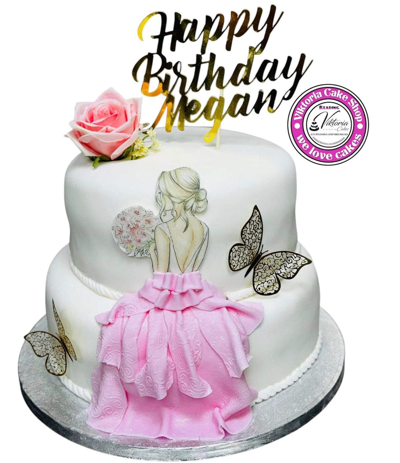 Birthday Bliss Girl  Royal Icing Cake Fondant