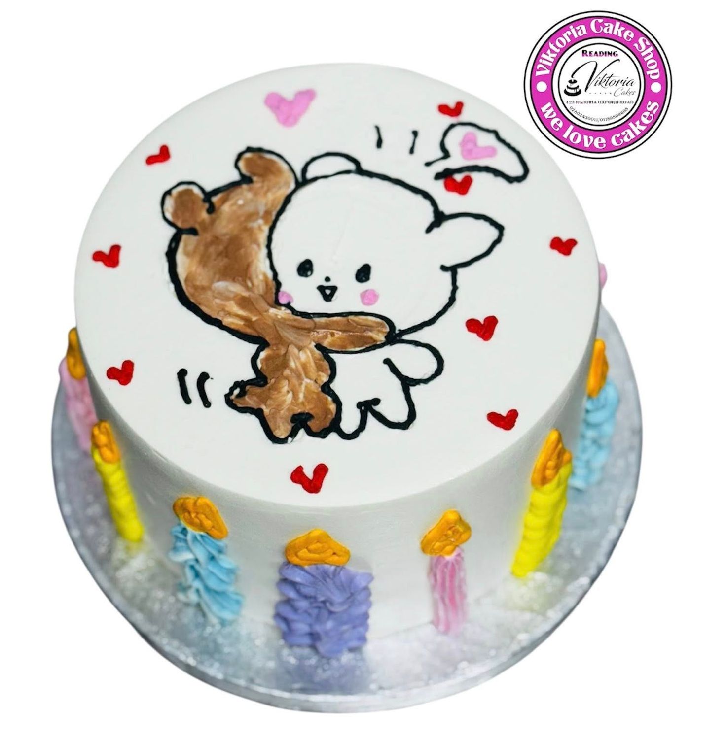 Bear Hug Celebration  Fresh Cream Cake