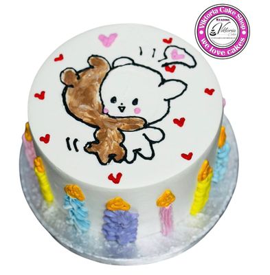 Bear Hug Celebration  Fresh Cream Cake