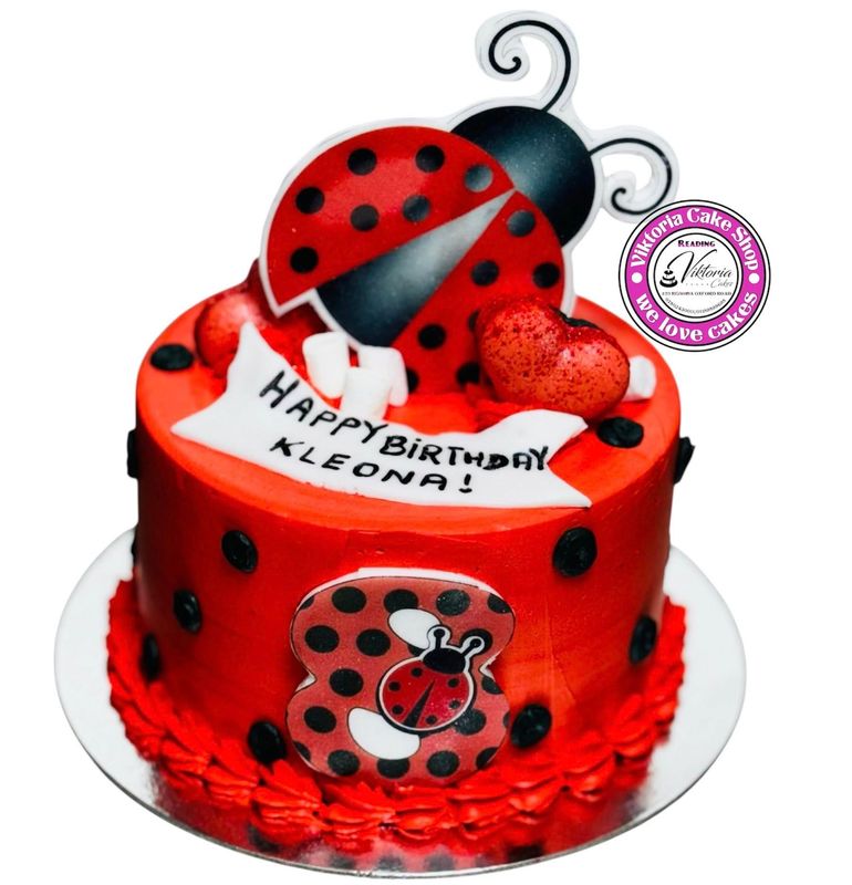 Lady bug  customized  age  fresh cream cake