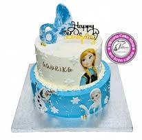 Frozen Anna&Elsa  2 tier  fresh cream cake