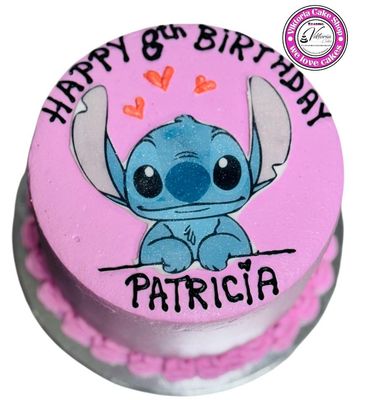 Stitch  lover cake  Pink base