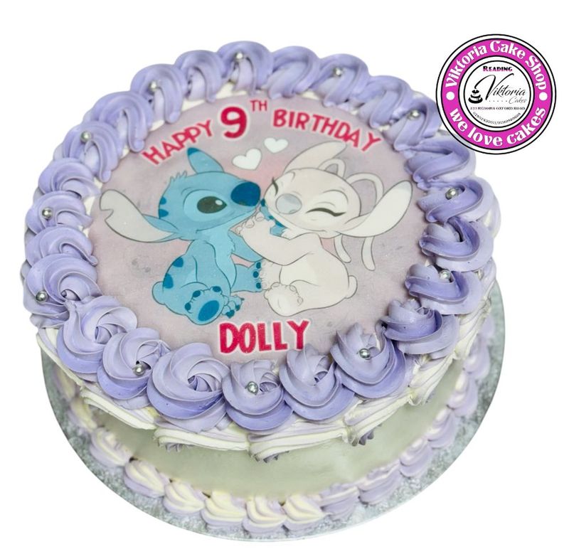 Stitch  lover cake  Purple  base fresh cake