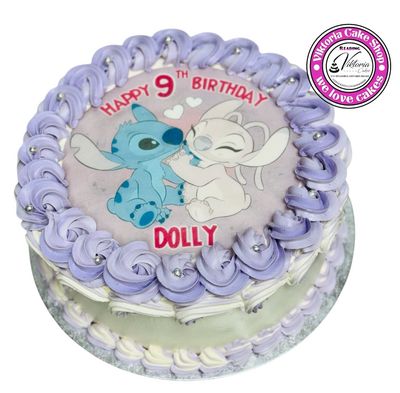 Stitch  lover cake  Purple  base fresh cake