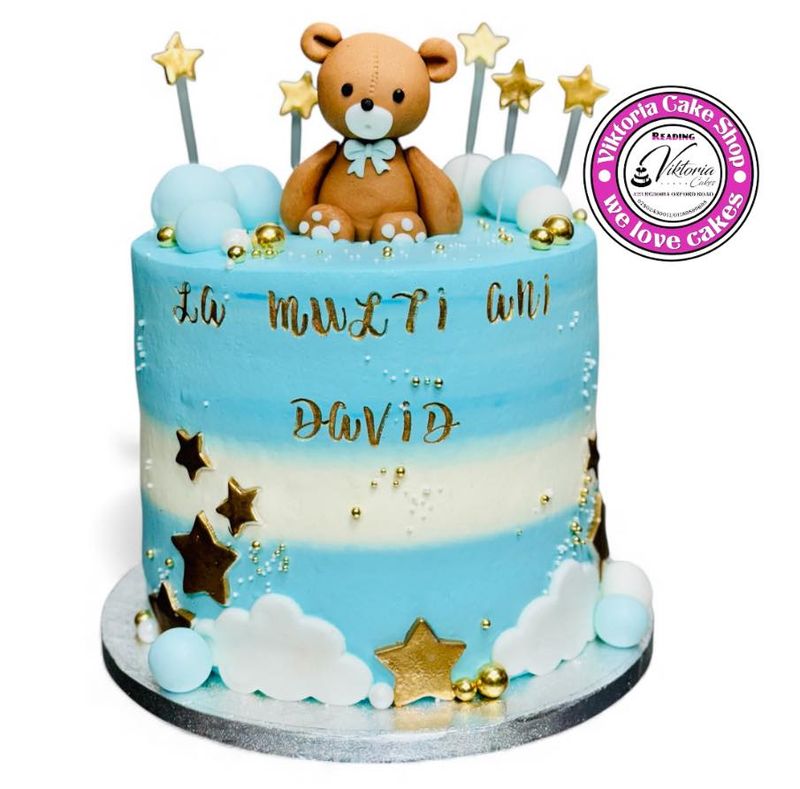 1st First Bear Birthday Cake  fresh cream