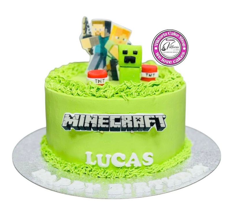 Minecraft cake Square green base Reading