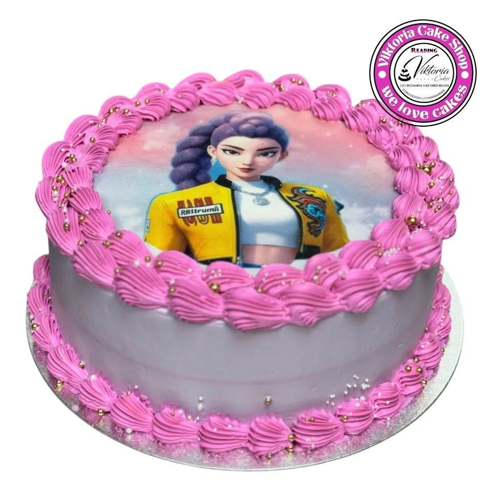 Rumi Kpop demon hunters cake pink Reading