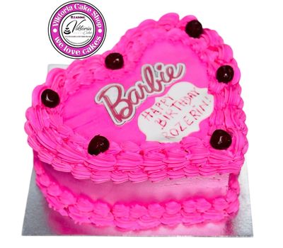Pink Barbie heart cake Pink Barbie heart cake
