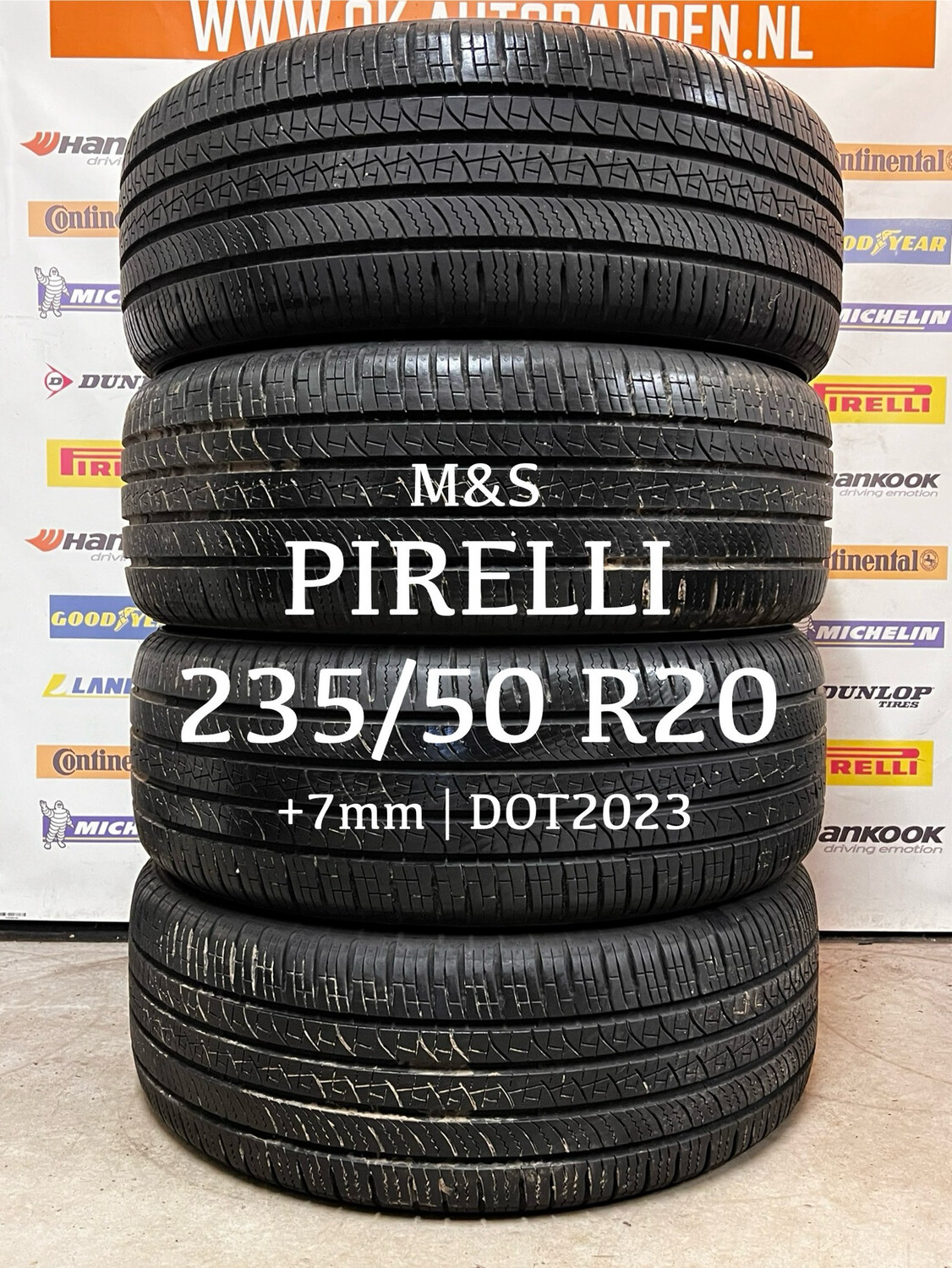235/50/20 (4x) PIRELLI All Season M&amp;S banden +7mm DOT0523 (Extra Stille Banden)