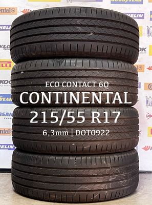 215/55/17 CONTINENTAL (4x) zomerbanden 6,3mm DOT0922 215/55/17 CONTINENTAL (4x) zomerbanden 6,3mm DOT0922