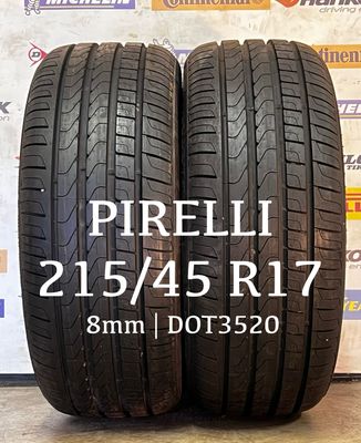 215/45/17 PIRELLI (2x) zomerbanden 8mm DOT3520 215/45/17 PIRELLI (2x) zomerbanden 8mm DOT3520