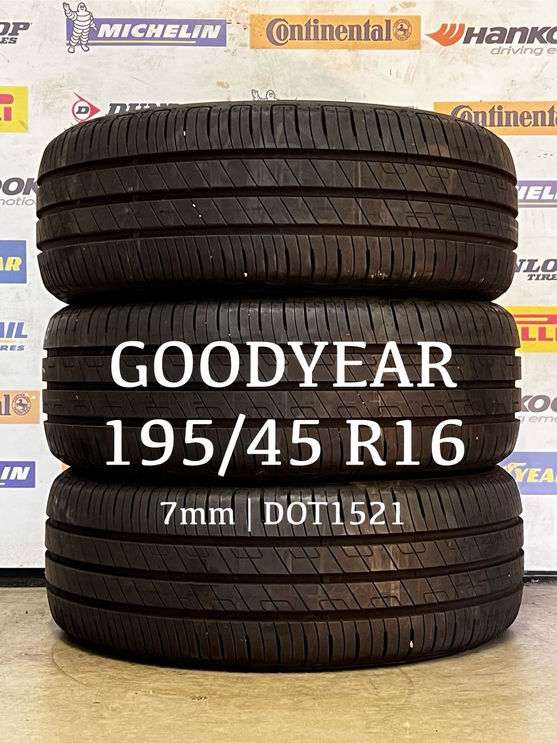 195/45/16 GOODYEAR (3x) zomerbanden 7mm DOT1521