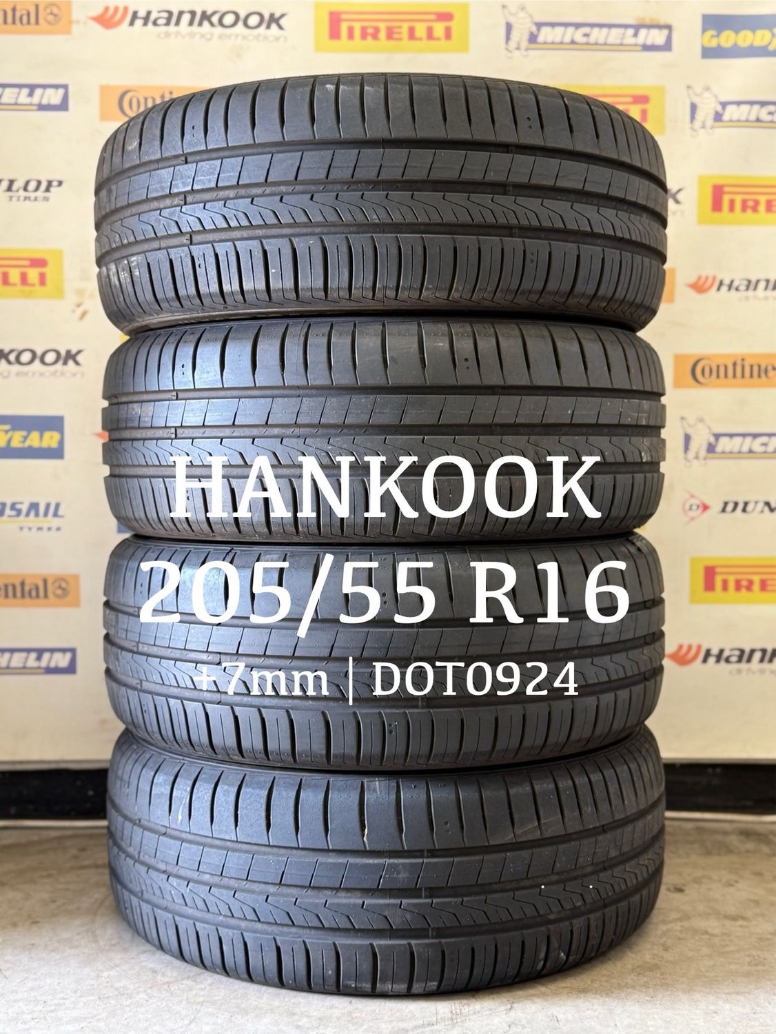 205/55/16 (4x) HANKOOK +7mm DOT0924